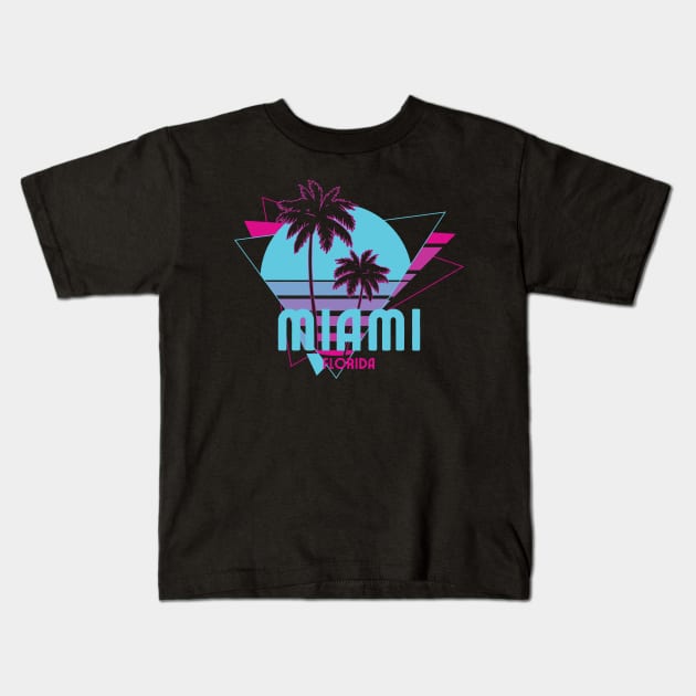 MIAMI Kids T-Shirt by Myartstor 